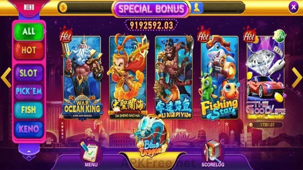 Bluedragon777 APP games section
