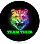 Team Tiger Injector APK logo, tiger face with black and white background