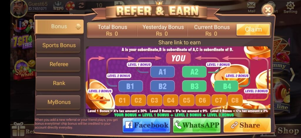Refferal Yalla Rummy Game